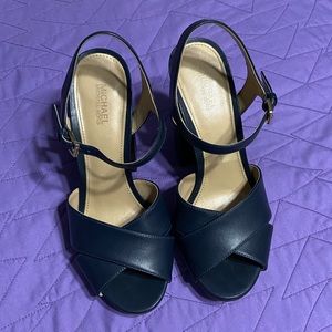 Michael Kors block heel navy blue 6.5